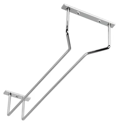 Produktbild von Gläserhalter für 1 Glasreihe 120 x 355 x 70 mm Chrom poliert Schrankhalterung für Weingläser Sektgläser Biertulpen Weinglasregal von SOTECH