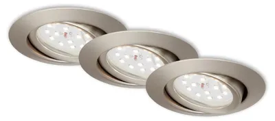 Image de Lot de 3 lampes LED encastrées, Ø 8,2 cm, 3,5 W, nickel mat, Briloner Leuchten