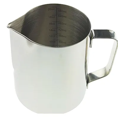 Immagine prodotto di 600 ml, brocca per latte per macchina da caffè, in acciaio inossidabile, ideale per montare il latte
