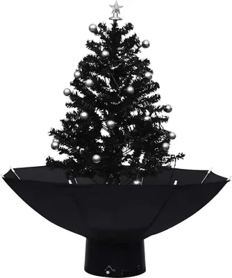 Produktbild von vidaXL Schneiender Weihnachtsbaum mit Schirmfuß Schwarz 75 cm PVC