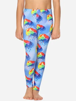 Image de Leggings longs en coton pour fille Merry Style MS10-337 (Bleu/Nuages, 158)