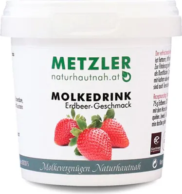 Produktbild von Süßmolke Pulver Erdbeer 100g von Metzler Molke
