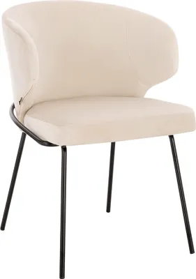 Immagine prodotto di Home Deluxe - Sedia imbottita AMARA- 1 pezzo, colore: beige velluto - imbottitura morbida, carico massimo 120 kg I Sedia da cucina Sedie da pranzo Sedie da sala da pranzo