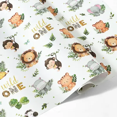 Produktbild von Geschenkpapier Waldtiere 6 Bögen 50x70cm Geburtstag Babyparty Taufe Kinder