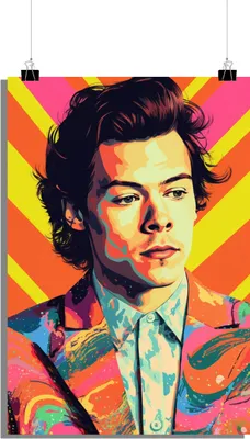 Produktbild von Harry Styles Poster - Retro Poster - Musik Poster - 61x91cm - Perfekt zum Einrahmen