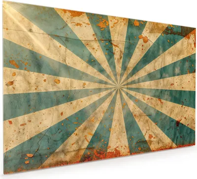 Produktbild von Küchenrückwand Spritzschutz Glas mit Motiv Retro Sonnenstrahlen 40 x 40 cm