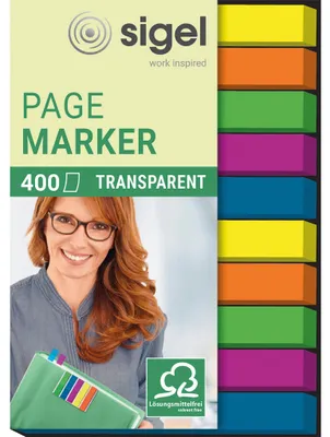 Image de SIGEL HN617 Feuille de marquage de page - 50 x 6 mm, assortie, 10x 40 bandes