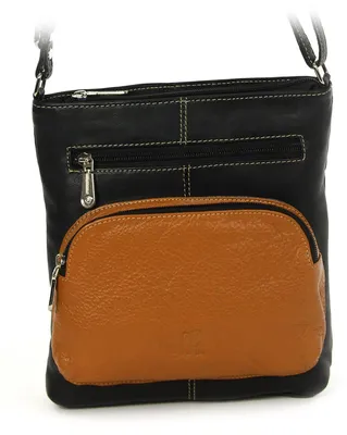 Obrázok produktu pre DragonLeather Dámska kabelka z pravej kože čierna hnedá 21x6x22 vrátane prívesku víly D2OTZ101S