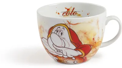 Frühstücksbecher 600 ml, Porzellan, bunt, 7 Zwerge Hatschi