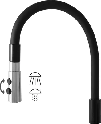 Image de Slezák-RAV : Cintre flexible avec douche - noir mat/chrome SR0014/12CMATC Noir mat/chrome
