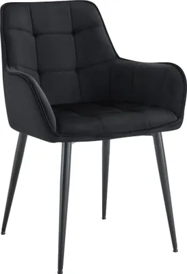 Produktbild von Esszimmerstuhl BOKEL - Kunststoff Schwarz 58x62x86 cm | Essstühle Esszimmerstühle Küchenstühle Wohnzimmerstühle