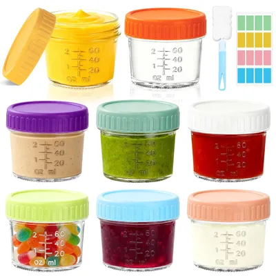 8 Gläser 120 ml mit Deckel, auslaufsicher, stapelbar, für Dressing