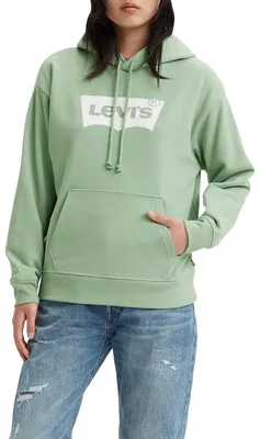 Produktbild von Levi's Damen Graphic Standard Hooded Sweatshirt Hoodie, Batwing Granite Green, X