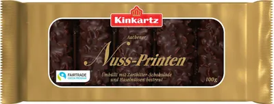 Obrázek produktu pro Kinkartz Aachener Nuss Printen s lískooříškovými vločkami hořká čokoláda 100g