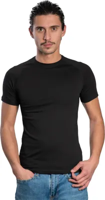 Produktbild von Herren T-Shirt Baumwolle Stretch – Slim Fit Raglan Kurzarm, Rundhals, S–XXL