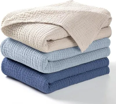 Productafbeelding van Ibenzoa® 3-delige set luierdoekjes – zachte, ademende baby-luierdoekjes gemaakt van 100% katoen, marineblauw, met een stevige katoenen band, geschikt vanaf de geboorte