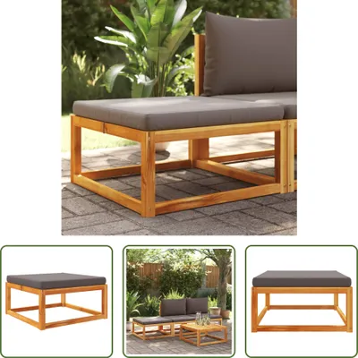 Produktbild von The Living Store Gartenhocker mit Kissen 65x65x29 cm Massivholz Akazie