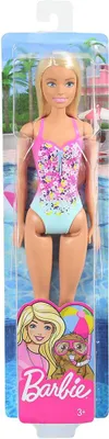Produktbild von Mattel GHW37 Barbie Beach Puppe (rosa, blau)
