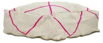 Image de Pouf Pomax Kelim, couleur rose, dimensions : L 54 x l 54 x H 20 cm