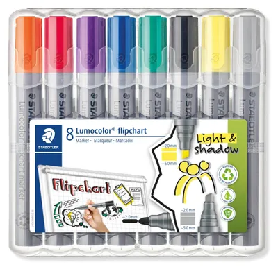 Image de STAEDTLER 356 SWP8 Lumocolor Flipchart-Marker 356/356B, 8er Etui