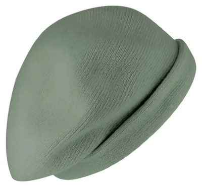 Fiebig weiche Strickbaske aus Lammwolle unifarben für Damen in grün