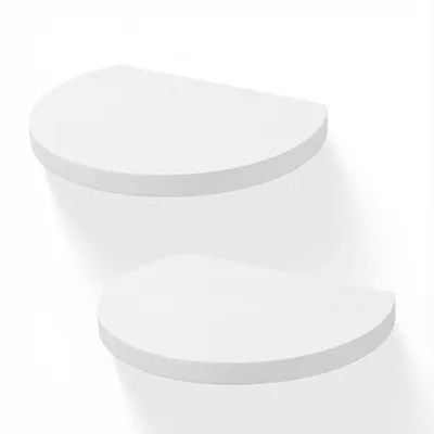 Immagine prodotto di Mensole sospese in legno, stile rustico bianco (set da 2)