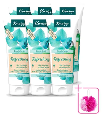 Produktbild von 6 x Kneipp Duschpeeling Refreshing - Minze & Eukalyptus - 200 ml - Sparpackung - 6 Stücke