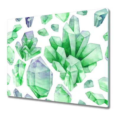 Produktbild von Küchenschneidebrett - Glasschneidebrett - Herdabdeckung - 60x52 - Watercolour Crystals