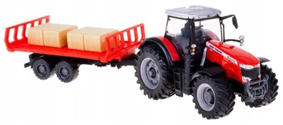Produktbild von Bburago Massey Fergusson 8740s s vlečkou