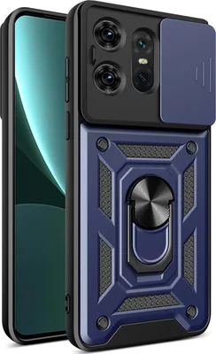 Obrázek produktu pro Pouzdro pro Motorola Edge 50 Pro, TPU Nárazník Silikonové Pouzdro s Kroužkem Stojánek, Ochrana Kamery Modrý