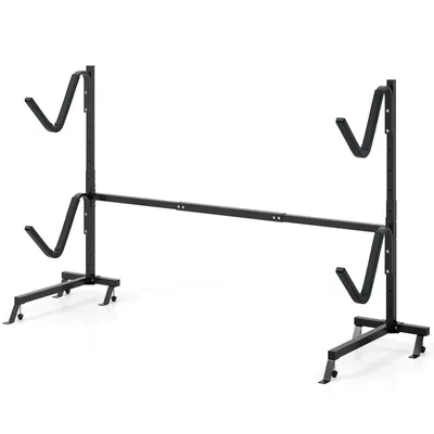 Produktbild von COSTWAY Kajak Halterung freistehend, Kajak Aufbewahrungsregal, Kajakständer für Kajaks, SUP und Kanus, 80 kg Tragkraft, nur Halterung Schwarz