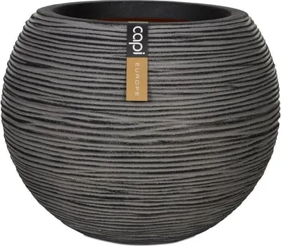 Immagine prodotto di Vaso, CAPI EUROPE Rib NL, forma sferica, 40x32 cm, antracite, fioriera