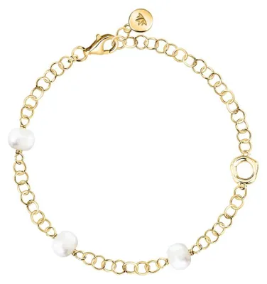 Produktbild von Ausgefallenes vergoldetes Armband mit Flussperlen Perla SXU48