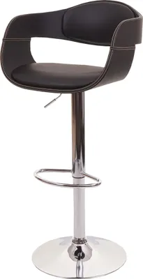 Immagine prodotto di Sgabello da bar HWC-A47b, sgabello da banco, design retrò, Pelle finta ~ nero