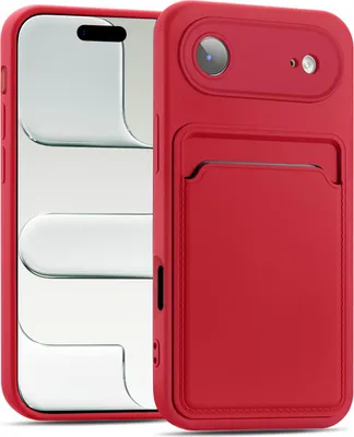 Immagine prodotto di Custodia per cellulare iPhone Air Custodia in silicone Custodia protettiva con scomparto per carte Slim Cover, rosso