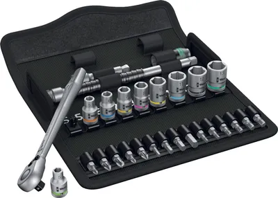Produktbild von Wera 8100 SA 7 Zyklop Metal Knarrensatz, Durchsteckvierkant