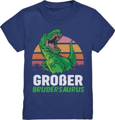 Produktbild von Dino T-Rex Großer Bruder T-Shirt – Indigo / 122/128 (7-8)