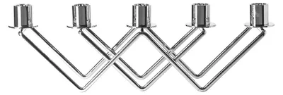 Produktbild von Fink NUEWA, Leuchter, 5-flammig, Aluminium, vernickelt, Eisen, glänzend, silberfarben, L. 12 cm, B. 52 cm, H. 16 cm 141354