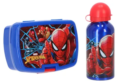 Produktbild von Spiderman Lunchpaket mit Lunchbox und Trinkflasche(500 ml) für Schule Kindergarten und Freizeit
