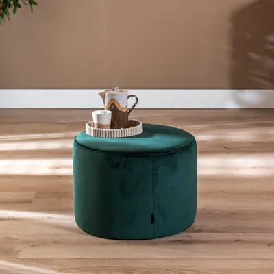Produktbild von Bronx71 Samt Hocker Anna rund grün