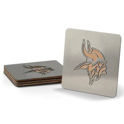 Produktbild von NFL Minnesota Vikings 4er Set Untersetzer Coaster Set Edelstahl Kork Boaster