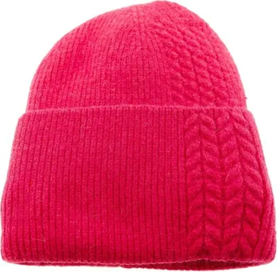 Produktbild von Mütze für Damen und Kinder ideal für kalte Herbst und Wintertage mit Flechtmotiv Pink