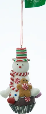 Produktbild von Kurt S. Adler Cupcake Schneemann Weihnachtsschmuck Christbaumschmuck