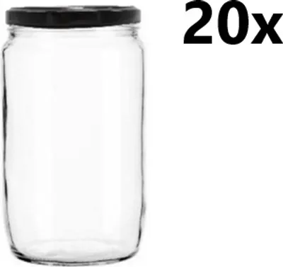 Obrázok produktu pre Varné sklo 720 ml FRANCO číre 20 ks VČETNE ČIERNYCH LIPOV, počet kusov v balení: 20