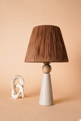 Image de Opviq, YL573,Lampe de table, Gris, CORPS CÉRAMIQUE, 24 x 24 x 45 cm