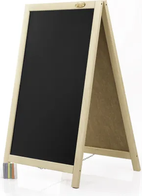 Produktbild von Kundenstopper mit Holzrahmen Natur Werbetafel 56x45x93cm Dekorativ