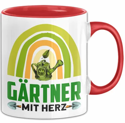 Produktbild von Gärtner Mit Herz Tasse Lustiges Geschenk Für Gartenliebhaber (Rot)