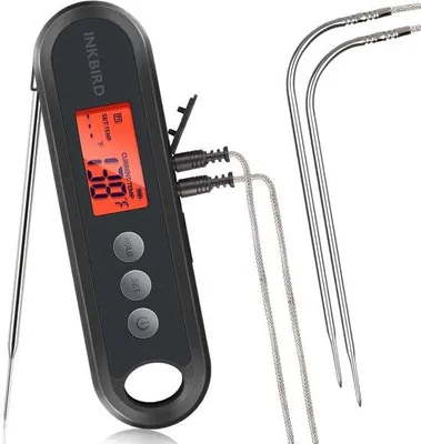Produktbild von Genauer Fleischthermometer mit 2 externen Sonden für Grillen und Küche