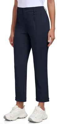 Produktbild von MoFiz Damen-Golfhose, Stretch-Arbeitshose, Knöchelhose, elastische Taille, Busin
