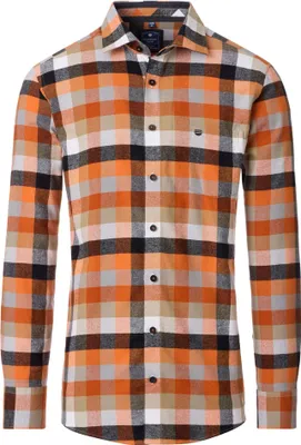 Obrázok produktu pre REDMOND Pánska flanelová košeľa s dlhým rukávom Kent Comfort Orange Check XL